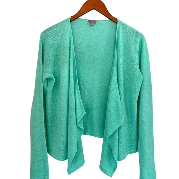 J. Jill Linen Blend Mint Green Open Cardigan/Wrap, Drape Front, Size XS - Picture 1 of 8